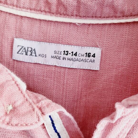 Zara size 13/14 salmon color button down - Picture 2 of 3